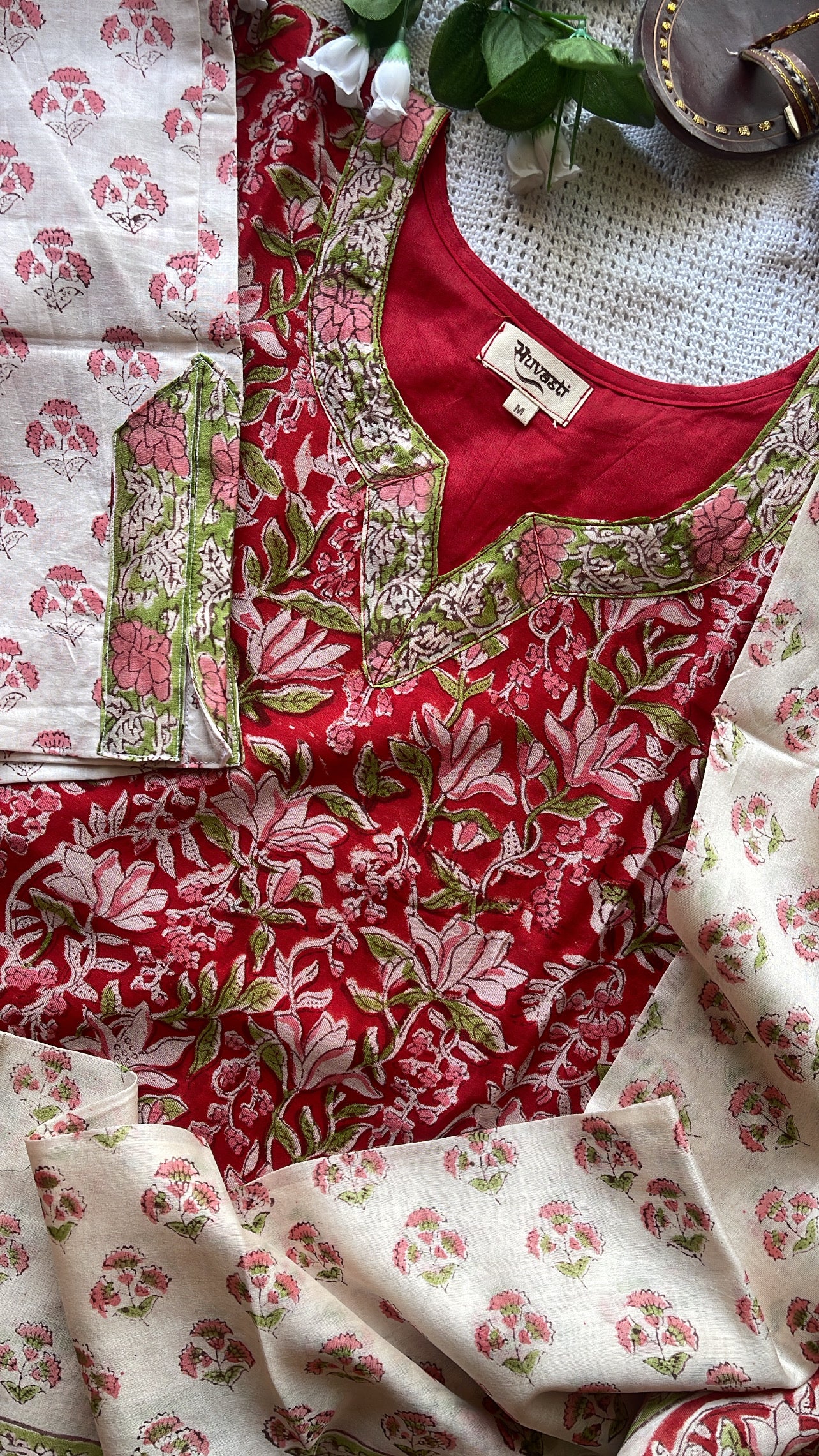 Red Chanderi Suit