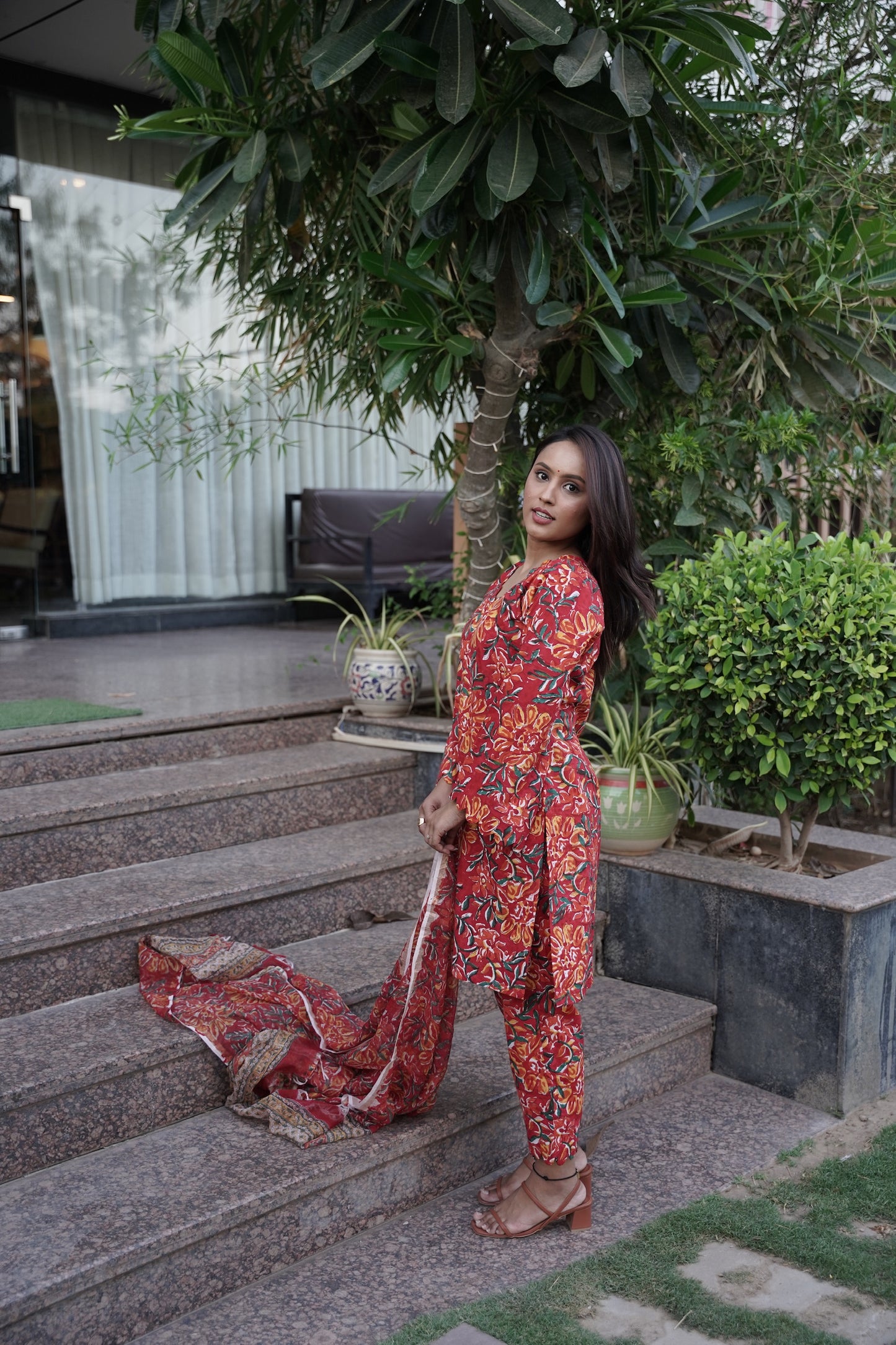 Floral Big Print Suit Set