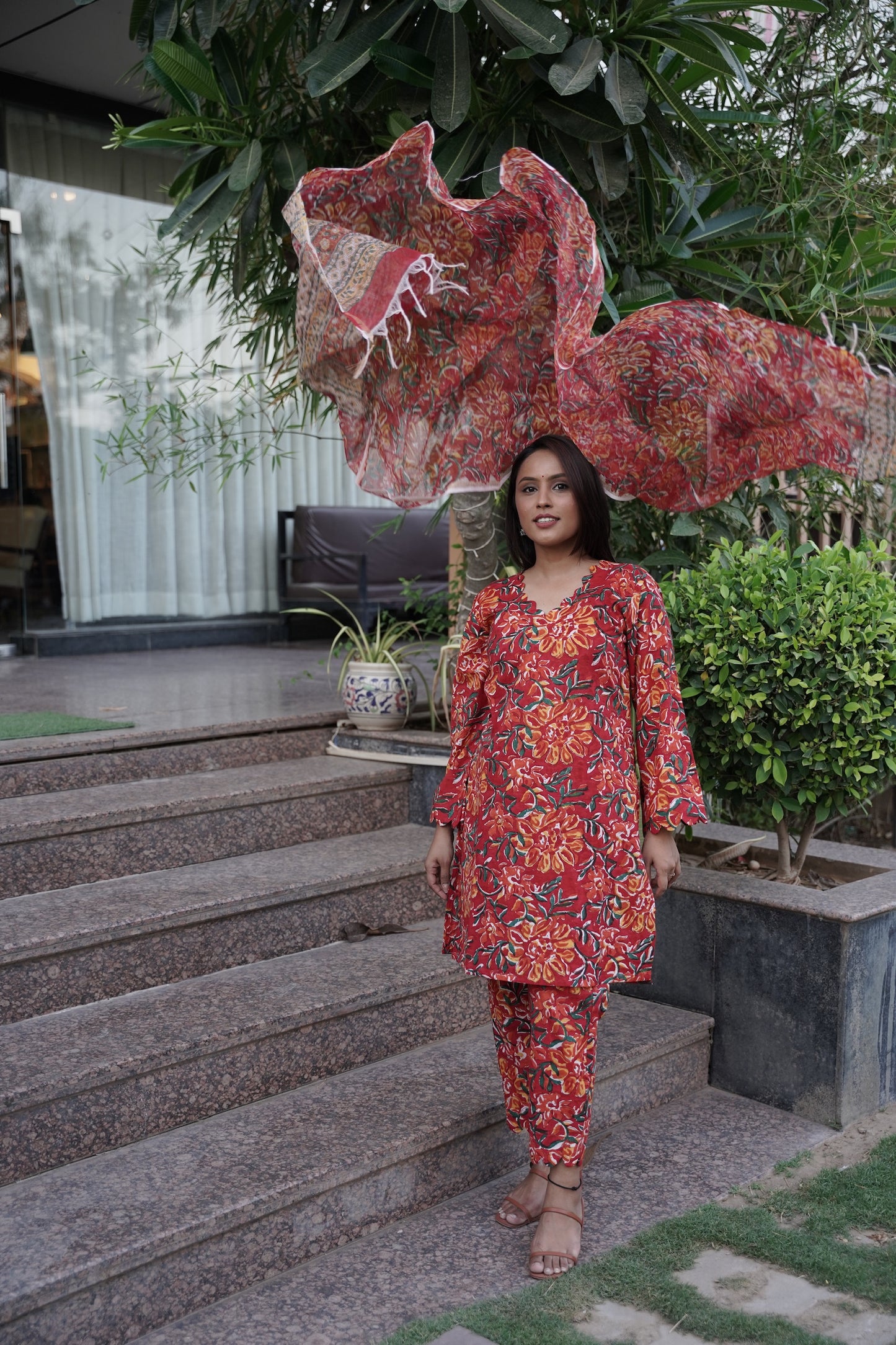 Floral Big Print Suit Set